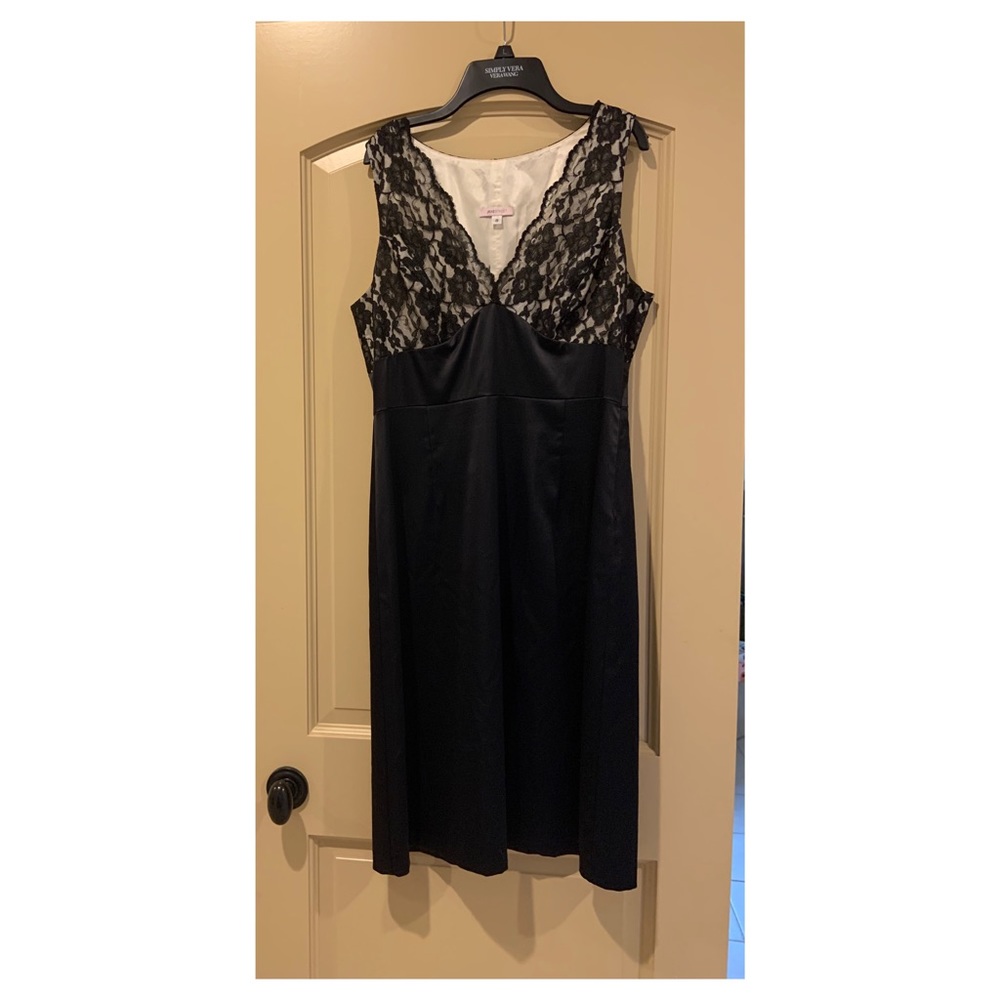 JaneStreet Black and Tan Satin Dress